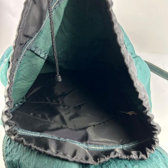 VTG Eddie Bauer Backpack Forest Green Classic Zipper Hiking Outdoor Casual Bag - Picture 11 of 12